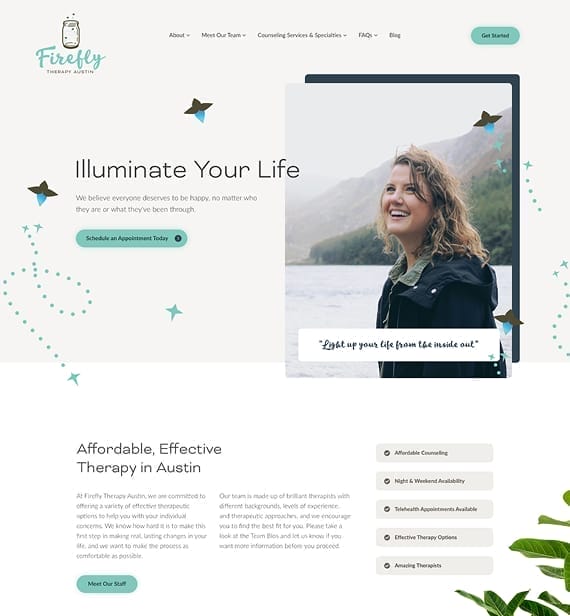 Firefly Therapy Austin website redesign